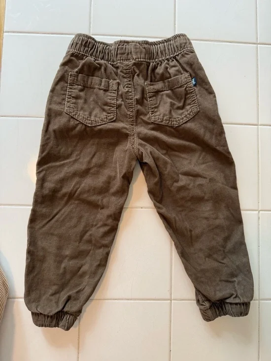 Toddler Boys 2T/3T Corduroy Lined Pants Lot OshKosh B'gosh Overall Joggers Tan - Picture 5 of 15